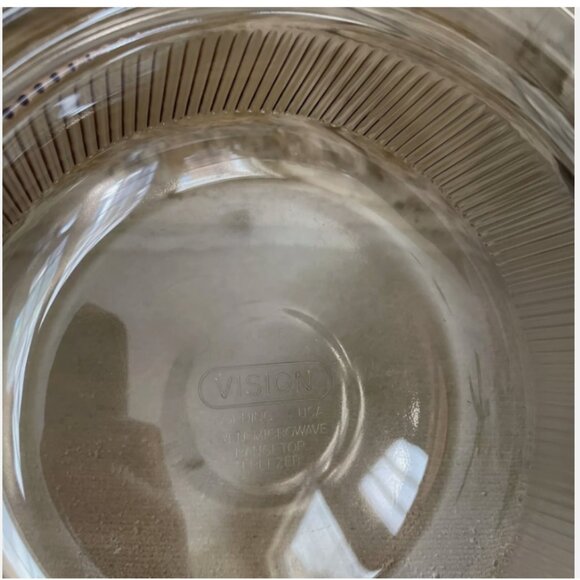 Corning Vision 1 Quart Casserole Serving Round Dish Ribbed Amber V-31-B NO LID - Picture 4 of 5